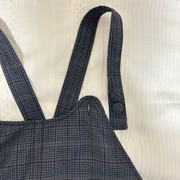 FRANK & OAK Grey Plaid Houndstooth Pinafore Jumper Mini Dress - Picture 10 of 14